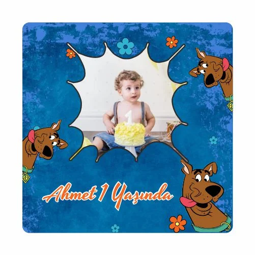 Scooby Doo Temalı Doğum Günü Magneti